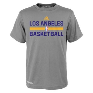 Adidas-Lakers-Climalite-Performance-Tee-T-Shirt-Kids-free-ship-NBA-licensed