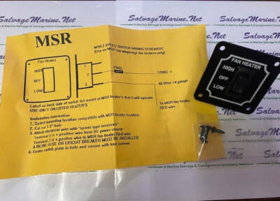 MSR 2 SPEED SWITCH WIRING SCHEMATIC FAN HEATER #91136 | eBay