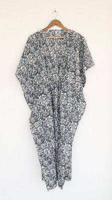 Style Block print Floral Printed Casual Wear Kaftan For Women Soft cotton Kaftan