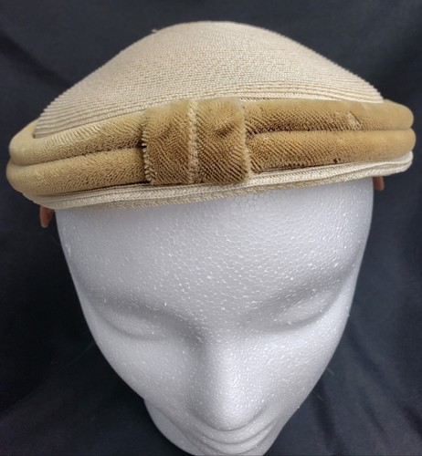Vintage Hat Henry G Ross New York Paris Velvet Trim Skull Cap Adjustable