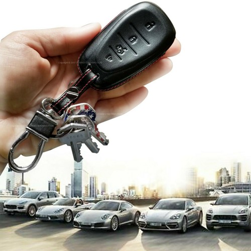 Genuine Leather Case Protector Fob Cover Holder for Chevrolet Chevy 4B Smart Key - Picture 7 of 7