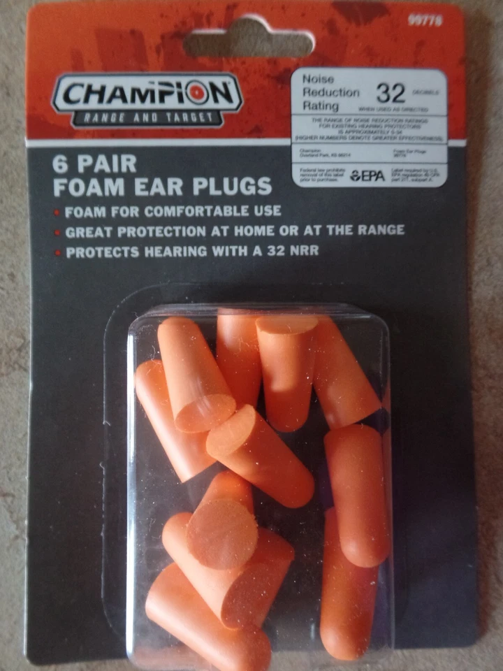 36 pares de tampões de ouvido CHAMPION FOAM NNR 32 db proteção em casa ou no alcance - Imagem 2 de 3