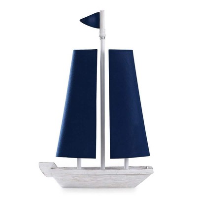 StyleCraft Table Lamps 19.5'' Drum Incandescent Polyresin Resin Sail Boat White
