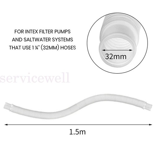 For Intex Accessories Hose 32mm Swimming Pool Pipe 1.5m For Pump/Filter/Heater - Picture 2 of 16