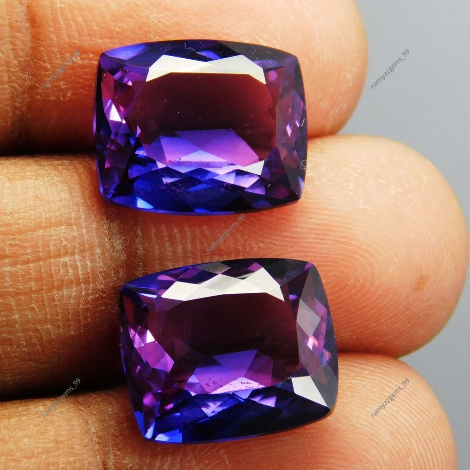 Extremely Natural PURPLE Tanzanite 16 Ct Cushion CERTIFIED Loose Gemstone - Image 3 of 4