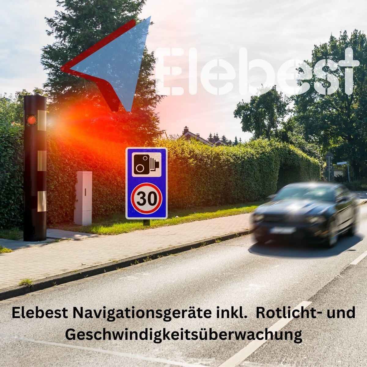 Elebest City 90 Navi – 9 Zoll Display, Europa-Karten (52 Länder) Mit Updates, Radarwarner, Für Auto/LKW/Wohnmobil