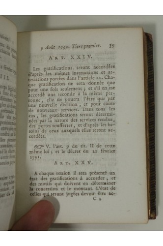 Code des pensions décrets de l'Assemblée Nationale Constituante 1792 rare relié - Picture 13 of 14