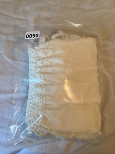Abito corto City Chic bianco lussuoso all'uncinetto taglia XXL lino con volant cottagecore - Foto 11 di 11