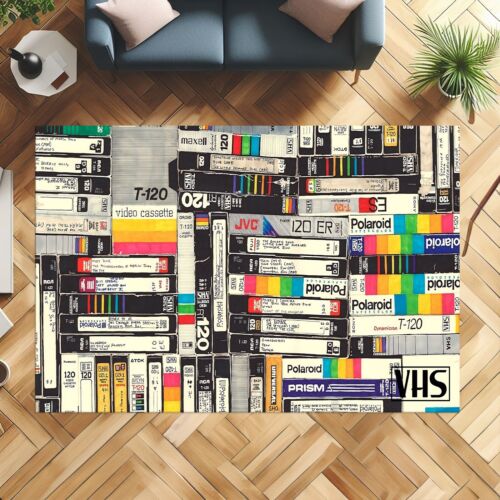 Classic Cassette Rug, 90s Rug, Tape Rug, Cassette Collage Rug,Retro Design Rug - Picture 2 of 6