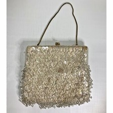 1950s Beaded Clutch Evening Bag Hong Kong Vintage Sequins Formal Cocktail