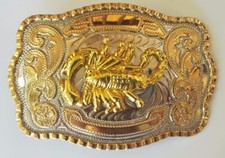 NEW SCORPION GOLD SILVER RODEO BIG COWBOY WESTERN SHINE BELT BUCKLE