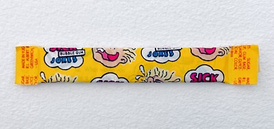 Vintage 1985 Albert & Sons SICK JOKES Bubble Gum Stick 5  candy container