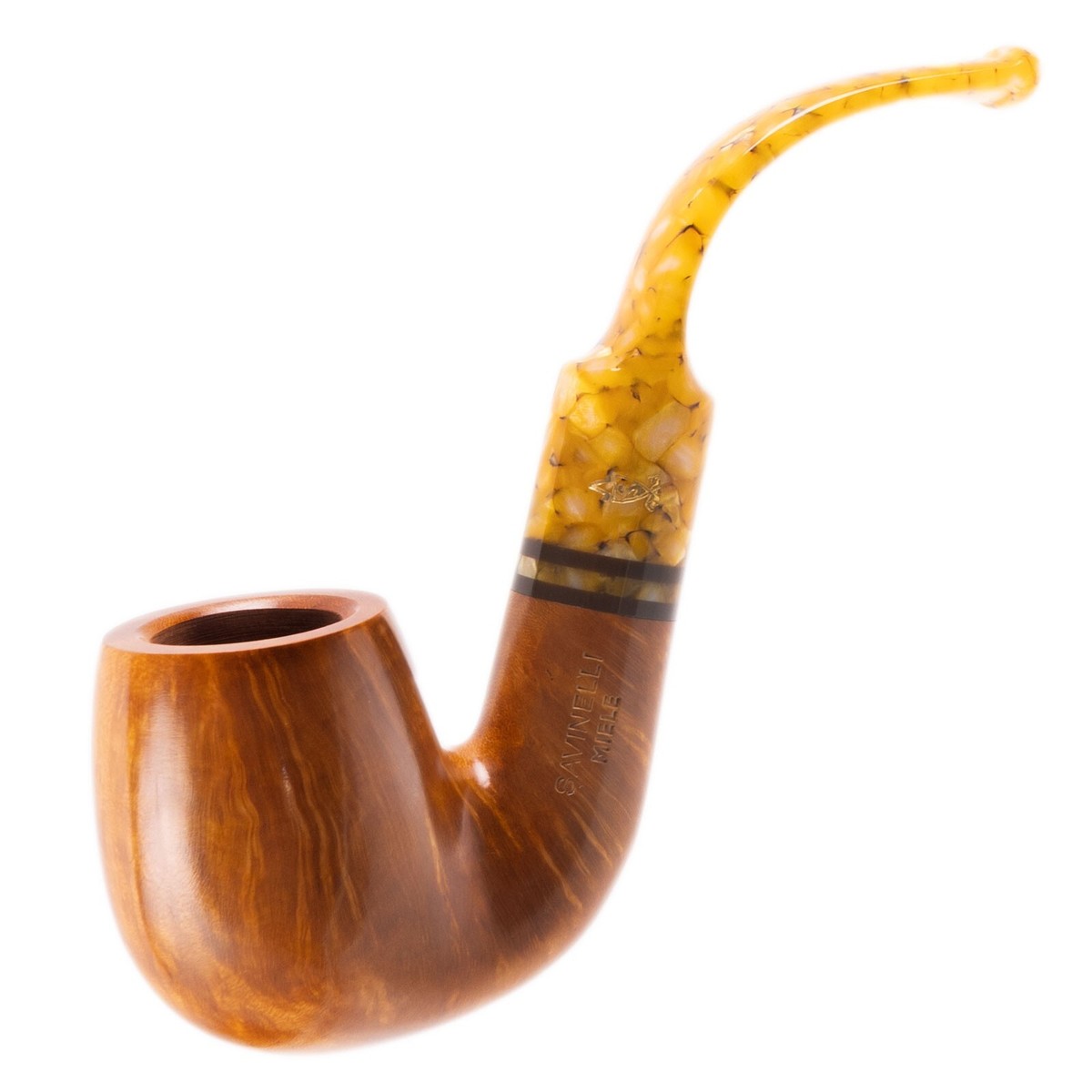 Savinelli Miele 614 Honey Finish Briar Tobacco Pipe, Smooth Finish