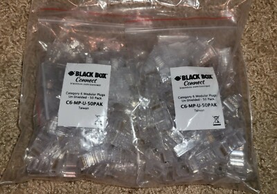BLACK BOX C6-MP-U-100PAK CONNECT  MODULAR PLUGS UNSHIELDED 100-PACK