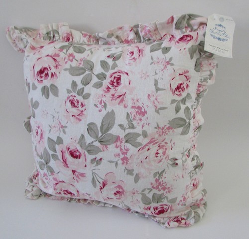 "Nueva almohada Simply Shabby Chic Rachel Ashwell lino algodón RosalieCabbageRose 16" - Imagen 2 de 7