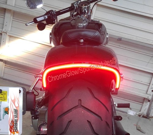 Kit de luz de freno/señal de giro LED para guardabarros para Harley Davidson Breakout - lente transparente - Imagen 1 de 6
