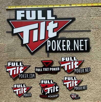 New Full tilt poker stickers, various sizes, embroidery sew/glue on