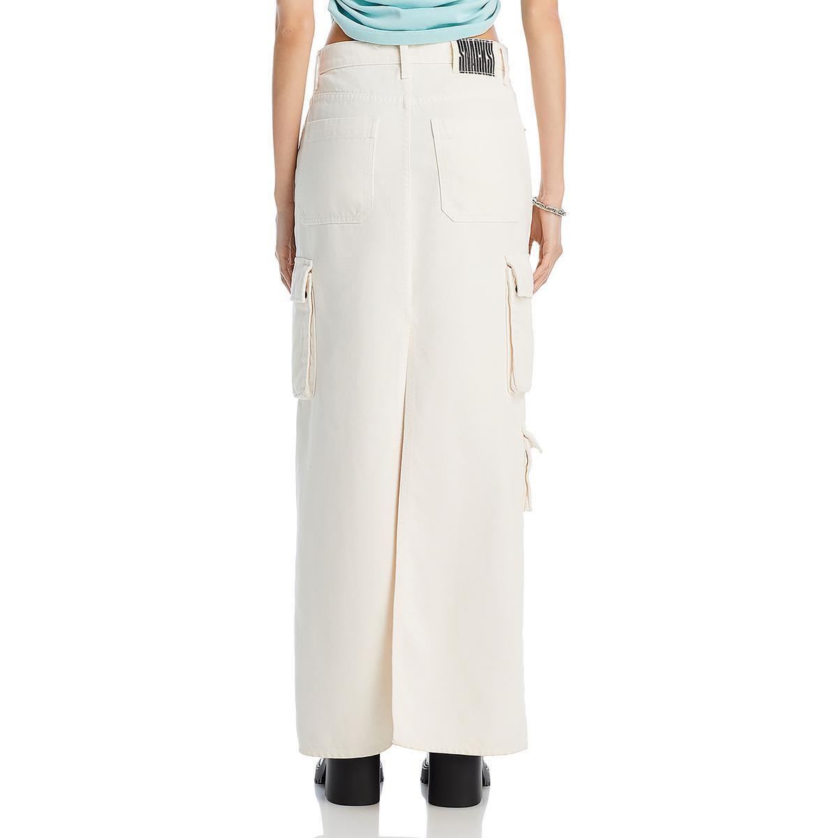 【BAON】Limi denim long skirt 5 Pocket Denim Maxi Skirt-Mid Wash | Boden USA