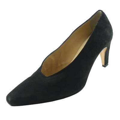 Worn 1x Black NORDSTROM Suede Leather Pointed Toe Pumps Heels M ITALY 