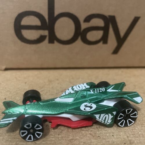 Coche de carreras Hot Wheels 2009 Mattel X-1120 Green Jet - coche de juguete suelto
