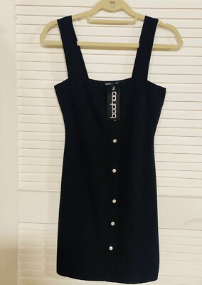 boohoo black mini dress boohoo Women's Ruched Waist Flared Sleeve Mini Dress