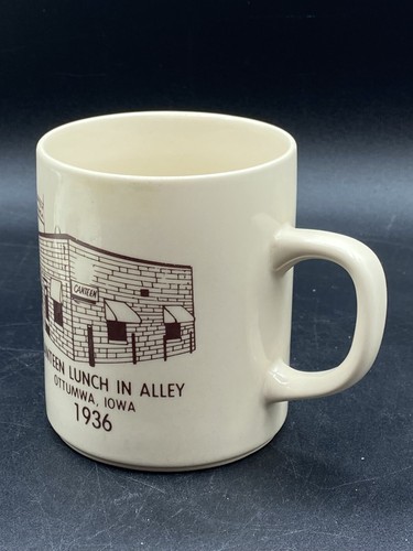 Canteen Lunch in The Alley Ottumwa Iowa 1936 Coffee Tea Mug Cup Beige - Picture 4 of 6