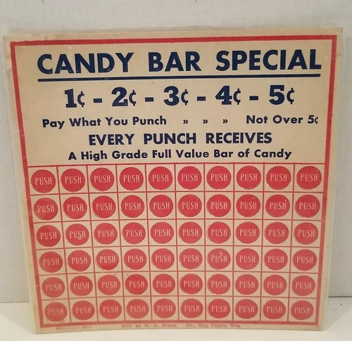 VINTAGE GLÜCKSSPIEL AUSLOCHKARTE WERBUNG SCHOKORIEGEL SPEZIAL - Bild 1 von 3