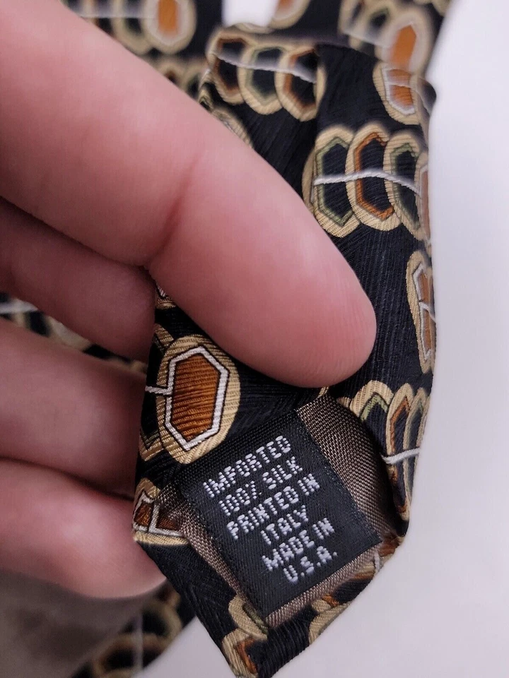 Мужской официальный галстук John Henry 57 дюймов Lx57 дюймов W черный/коричневый галстук  - Изображение 4 из 4