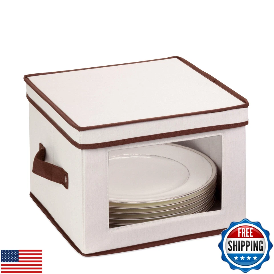 Caja de almacenamiento suave de lona natural Honey-Can-Do SFT-02063, caja de ventana mediana 12x Foto 3 de 4