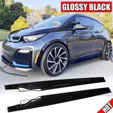 For BMW I3 I01 i3S 2014-2022 Glossy Black Side Skirt Extension Lip Spoiler 2PCS 
