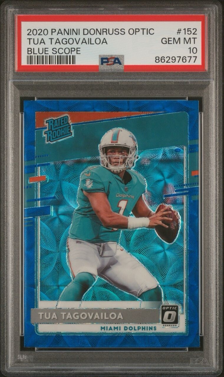Tua Tagovailoa 2020 Panini Donruss Optic Rated Rookie #152 Blue Scope PSA 10 Gem