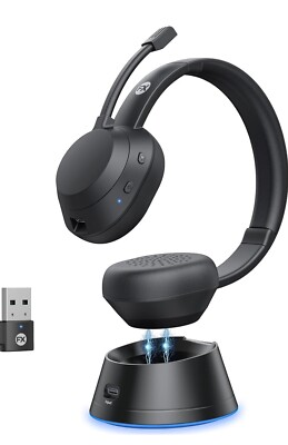 FXWONTY Wireless Headset, Wireless Headphones with Mic(AI Noise Cancelling)