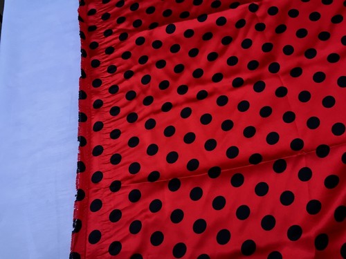 Red/black 1/2inch Polka Dot Silky/soft Charmeuse Satin Fabric. (20 Yards) - Picture 2 of 5