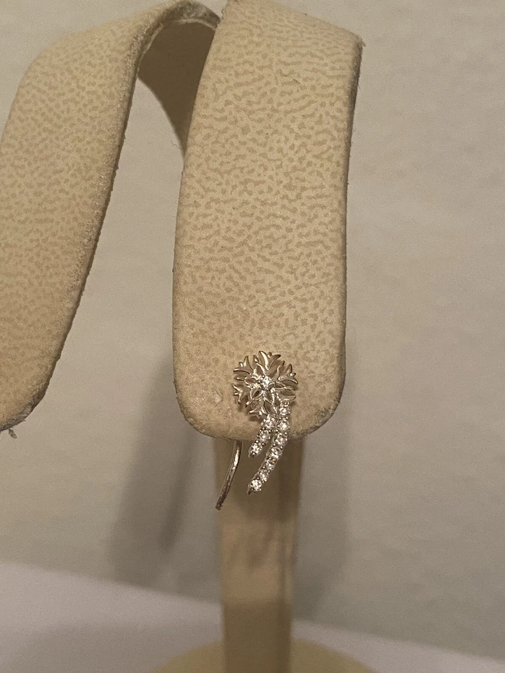 NEW CHAMILIA 925 STERLING SILVER SWAROVSKI SNOWFLAKE CLIMBER EARRINGS 1311-0130 - Image 3 of 4