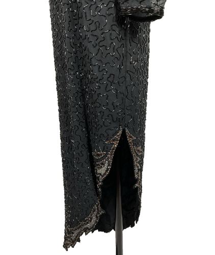 Vintage Sequin Beaded Silk Dress By Designer AJ Bari Women’s Size 8 - Picture 11 of 15