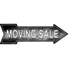 Moving Sale Right Novelty Metal Arrow Sign Directional 17" x 5" Wall Decor