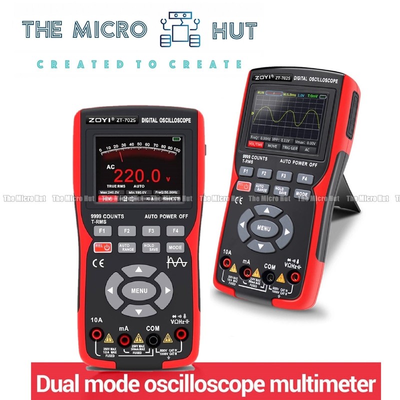 ZOYI ZT-702S Handheld Digital Oscilloscope Multimeter Temperature