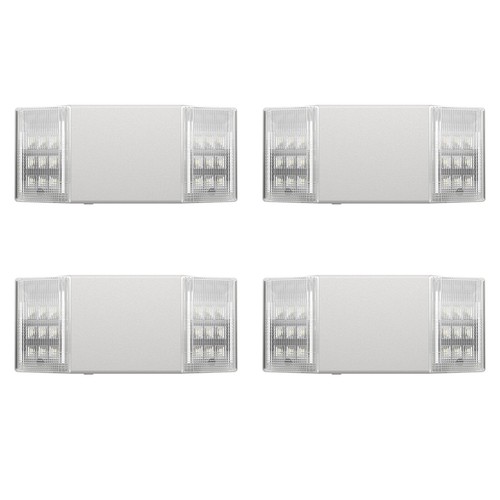 4 Packs Ul List Led Emergency Lighting Exit Sign White Commercial Emergency Set