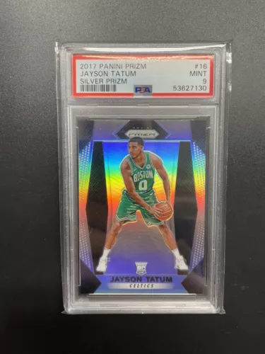 2017-18 Panini Prizm Jayson Tatum Silver #16 Celtics RC PSA 9 MINT