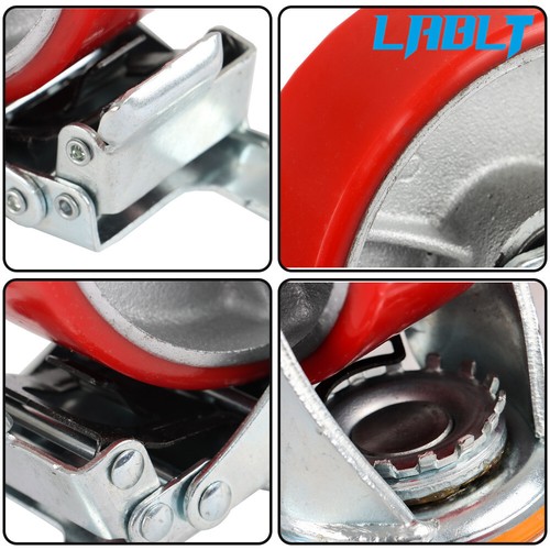 LABLT 4Pack Heavy Duty Metal Caster Wheel 6inch Industrial Castor Swivel & Lock - Picture 12 of 12