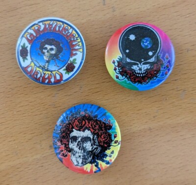 Gd Shop Button GRATEFUL DEAD Buttons Set of 3 Pinback | eBay