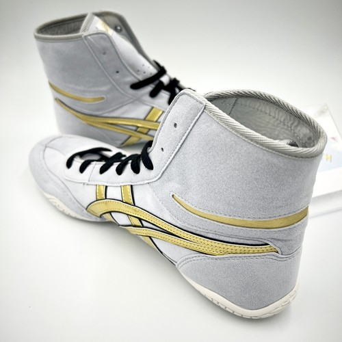 Asics Wrestling Shoes 1083A001 EX-EO special order gray x gold black edge New - Picture 4 of 24