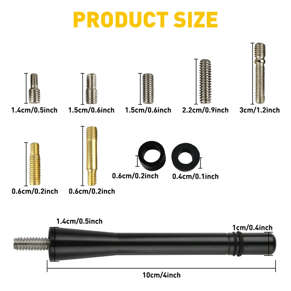 Mástil de antena corto de aluminio negro AM/FM PLUG PLAY para TOYOTA TACOMA 1995-2016 4" Foto 2 de 4