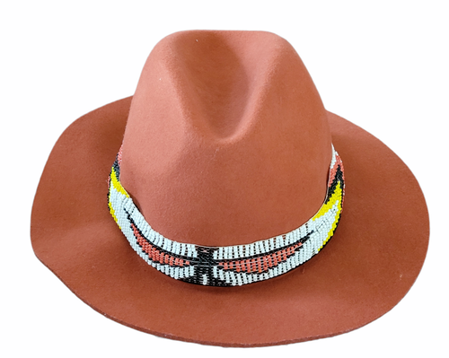 Western Seed Beaded Hat Band Stretch 