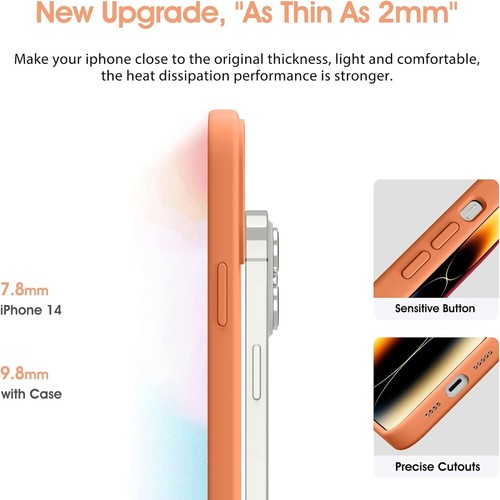 Liquid Silicone Case for iPhone 14, [Scratch-Resistant, Anti-Fingerprint, Shockp - Picture 5 of 7