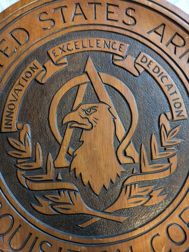US Army Acquisition Corps 18 Inch Brown Wood Round Sign United States - Bild 4 von 4