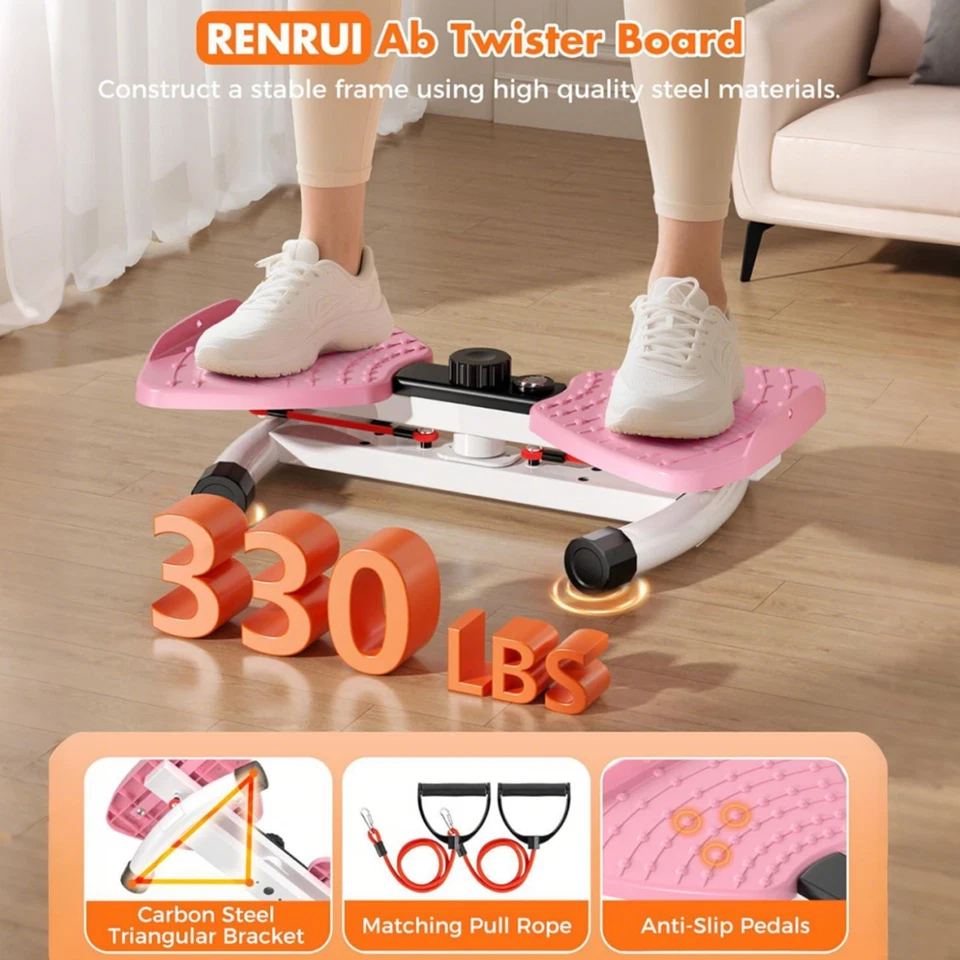 Máquina de torção de cintura com faixas de resistência equipamento de ginástica em casa fitness portátil - Imagem 3 de 4