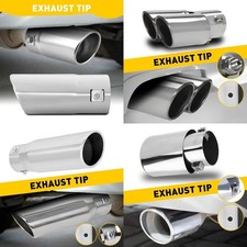 Matte Silver Stainless Steel Exhaust Tip Fit For 1.5-2.4inch outlet tailpipe A