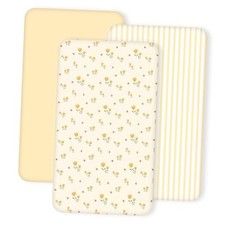 3 Pack for Girls Fitted for Standard Crib Crib Sheets Yellow Flower