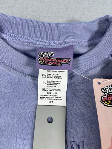 Vintage Y2K Powerpuff Mädchen MEDIUM Fleece bestickt Sweatshirt Cartoon Network - Bild 3 von 8